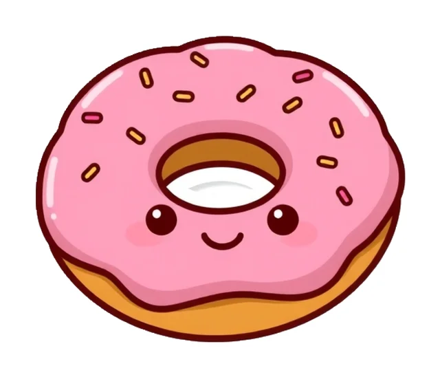 Pink Donut paper squishy template